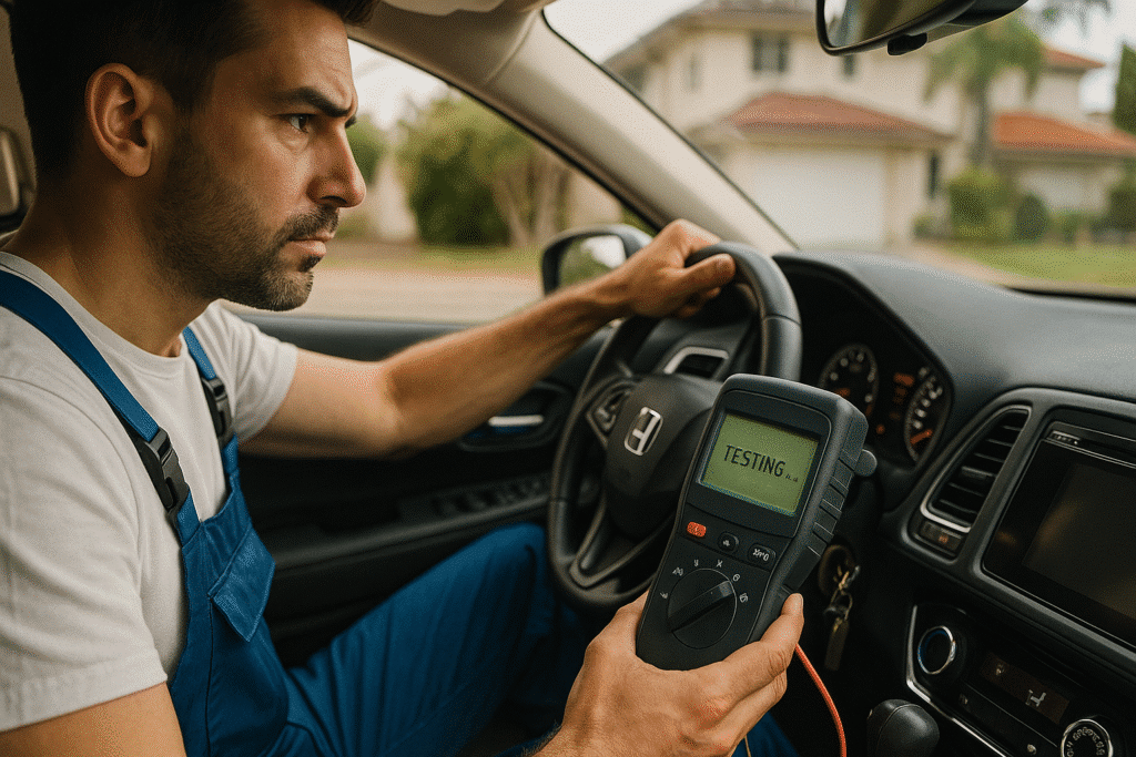 Testing the car battery