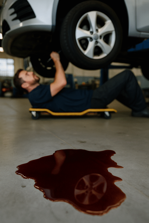 Mechanic working on a car