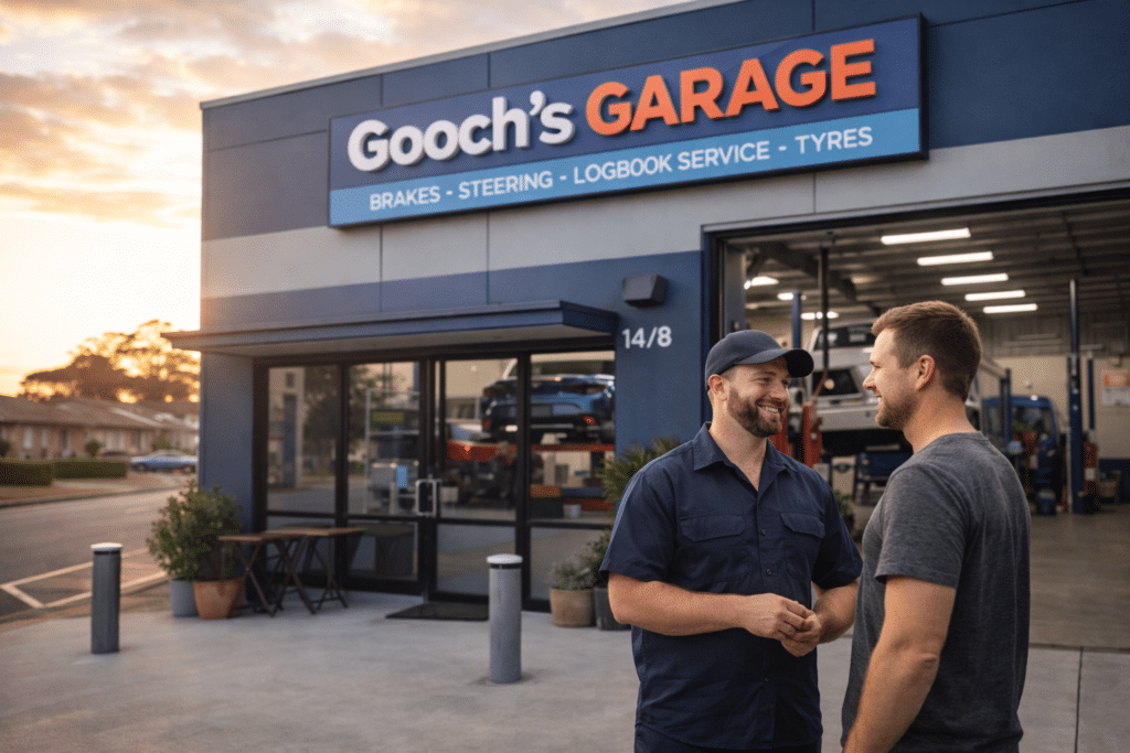 Exterior of a local family-owned auto garage in Ormeau.